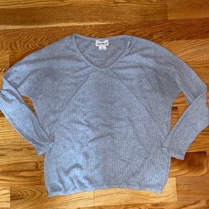 For The Republic Grey Waffle Knit Shirt